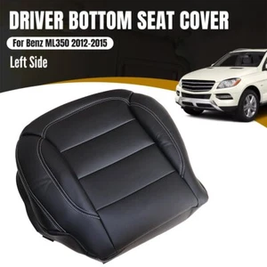 2012-2015 For Benz ML350 ML 350 4Matic Driver Bottom Leather Seat Cover Black - Picture 1 of 11