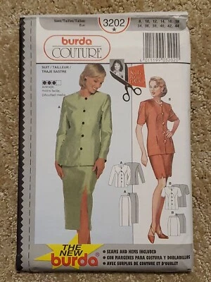 Burda Couture Patrón Sandra Betzina 3202-Traje de Miss-Chaqueta Falda-Talla 8-18 FF  Foto 1 de 2