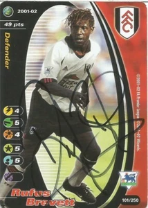RUFUS BREVETT SIGNED FULHAM 2001/2002 FOOTBALL CHAMPIONS TRADING CARD+COA - Picture 1 of 1