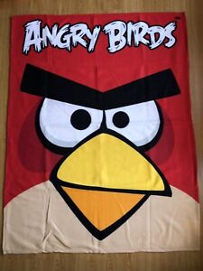 2011 Angry Birds Red Bird Throw Blanket 63” x 48” Fleece Commonwealth EUC