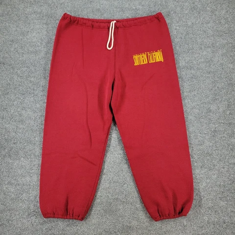 Vintage USC Trojans Sweatpants Men's Medium Red Jogger Tapered Crop Russel 32x24 Cover