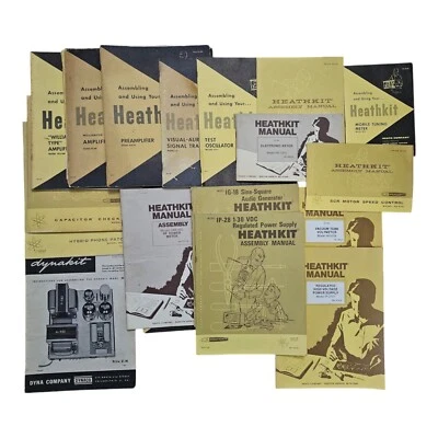 Lote De Colección 20 Heathkit Conjunto Manuales de Usuario Amplificador Preamplificador Motor Control Radio Foto 1 de 4