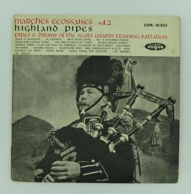 SCOTTISH MARCHES LP Vol 2 Highland Pipes + Drums VOGUE Scots Guards Training - Image 1 of 4