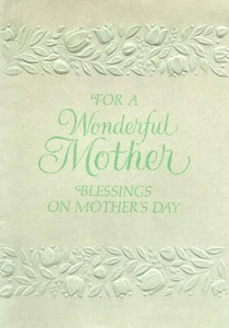 Religious Vtg MOTHER'S DAY Card, Embossed Floral Motif by Rust Craft + Envelope - Picture 1 of 7