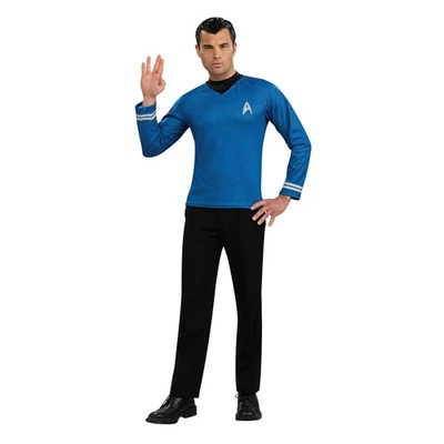 Star Trek Spock Costume  Shirt Only Blue Commander Adult Halloween  Size XL - Image 1 of 4