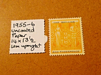 NEW ZEALAND 1955-6 SG F192aw? WMK UPRIGHT MM UNCOATED PAPER - Image 1 of 2