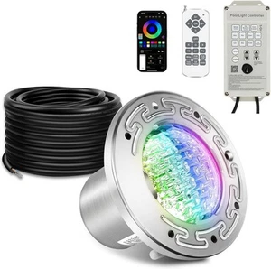 CAtArt 6 Inch Spa Light for Inground Pool Color Changing LED Remote 50' Cord - Picture 1 of 8