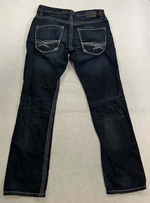 Pantalones de mezclilla BKE para hombre talla 32 (se adapta a 32x32) azul Carter recto oscuro tiro medio bigote Foto 1 de 4