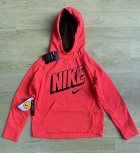 NEW Boys Nike Youth Medium Red Athletic Hoodie Therma Dri-fit Loose - Picture 1 of 4
