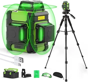 Huepar 3x360°Self-Leveling Laser Level - 50" Tripod - Rechargeable - NIB - Picture 1 of 9