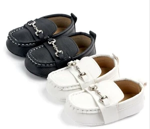 Baby Boy White Or Brown Christening Wedding Party Synthetic leather first Shoes - Picture 1 of 19