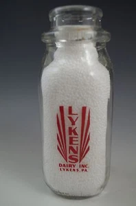 LYKENS DAIRY MILK BOTTLE CREAM PA. 0/5 PINT - Picture 1 of 2