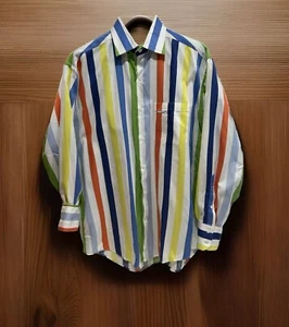 Alex Cannon Rewayton Ct Shirt Men's Multicolor Stripe Button-up Fit Large - Picture 1 of 11