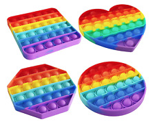 [4er-Pack] Rainbow Popit Handschmeichler it Pop Spielzeug Push Bubble sensorisches Set Stressabbau