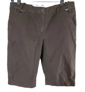 Lands End Damengröße 6 braune Shorts verstellbare Taille und Manschettentaschen Reißverschluss Baumwolle - Bild 1 von 12