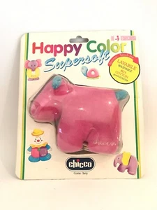 Vintage chicco supersoft stuffed animal cow, washable, happy color collection - Picture 1 of 2