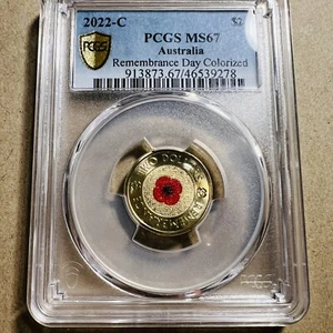 2022-C Remembrance Red Poppy PCGS MS67 Free Postage!!! - Picture 1 of 4