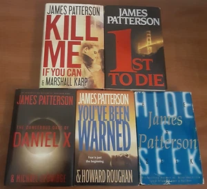 James Patterson LOT of 5 Hardcover books 1st to Die Hide & Seek Daniel X Kill Me - Picture 1 of 22