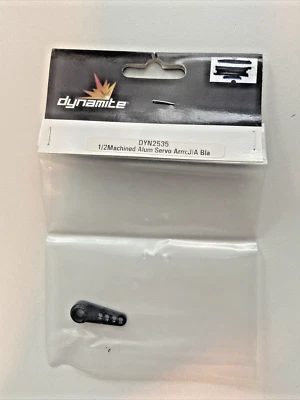 Dynamite 1/2 Machined Aluminum Servo Arm Black JR Airtronics DYN2535 NEW - Image 1 of 2