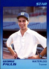 1989 Waterloo Diamonds Star #28 George Paulis Trainer Baseball Card