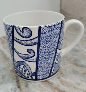 Vintage Habitat Tasse Becher Bauplan Made In England Blau Weiß - Bild 1 von 7