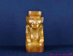 Estatua de sacrificio de gente arrodillada tallada jade hetian zhou occidental de 4" de China - Imagen 1 de 10