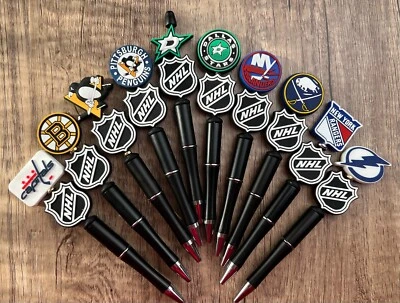 Sports! Handmade beaded pens.  Hockey. Collect, gifts, gift basket filler - Image 1 of 4