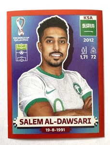2022 Panini FIFA World Cup Sticker SALEM AL- DAWSARI ( KSA 19 ) RED PARALLEL - Picture 1 of 2