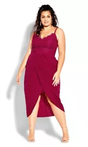 CITY CHIC M 18 NWT RRP $179.95 DRESS LACE TOUCH ROSEBUD Wedding Event - Picture 1 of 11