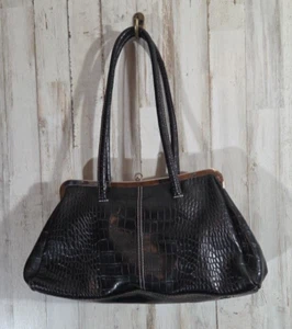 Vintage Nine West Y2K 90s Purse Small Mini Shoulder Bag Kiss Lock Black - Picture 1 of 9