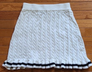 Willow & Wind Knit Ivory and Black Sweater Skirt Size Small Preppy White Lotus - Picture 1 of 9