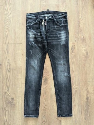 Jean skater Dsquared2 para hombre talla 46 negro hecho en Italia marca de lujo - Imagen 1 de 4
