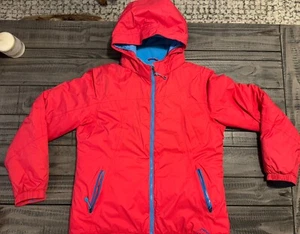 L.L.Bean Jacket Youth Girl's XL 18 Pink/Blue Hooded Thinsulate Ski Winter Coat - Picture 1 of 16