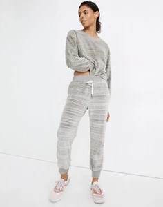 NEW Madewell MWL Velour Space-Dyed Slim Joggers gray sweat pants leggings Medium - Picture 1 of 13