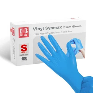 BLUE Examination Gloves Vinyl - Latex Free, Powder Free, Protein Free SMALL - Picture 1 of 1