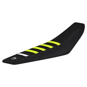 2024 Gasgas MC 50 Seat Cover By Enjoy MFG all BLACK with NEON YELLOW ribs #422 - Picture 1 of 5