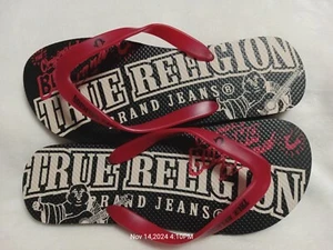 New True Religion Flip Flop Sandals Red - Black - Size: LG (8 - 11) - NEW - Picture 1 of 7