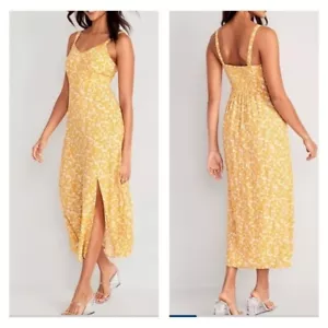 OLD NAVY Floral Maxi Slip Sun Dress Women’s SZ 2X in Yellow Floral NEW - Picture 1 of 10