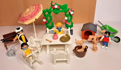 Playmobil Gartenmöbel + Hundehütte ohne OVP und BA - Bild 1 von 4