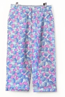 Vineyard Vines Cropped Pants Pineapple Print Pink Blue Women’s Size 8 🍍 - Image 1 of 4