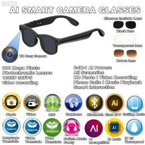 Gafas inteligentes 4K AI multifuncionales Bluetooth llamadas asistente de voz control - Imagen 1 de 26