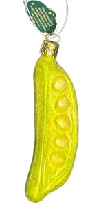 Vtg Christborn Blown Glass Pea Pod Ornament Vegetable Bavaria Germany 4.75” - Picture 1 of 9