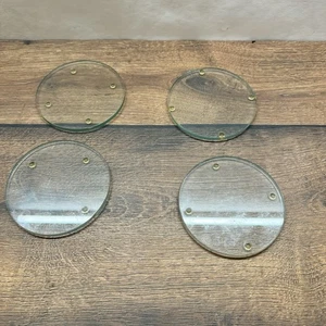 4x Glas Untersetzer rund, Anti-Rutsch | Coasters - Bild 1 von 3