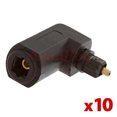 10x Toslink Jack to Plug Right Angle Adapter Optical Audio 90º Angled Converter - Image 1 of 3
