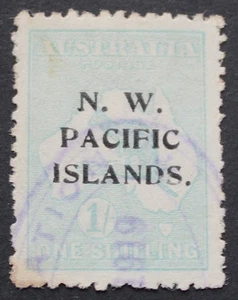 New Guinea 1919 One Shilling Kangaroo with a RADIO STATION postmark - Picture 1 of 1