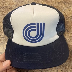 Vintage mesh trucker hat cap snapback blue white - Picture 1 of 6