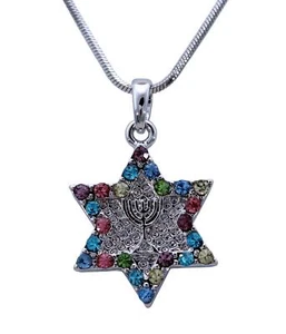Soul Lamp Menorah Pendant Holy Gift Star of David Magen Necklace LUCKY Judaica - Picture 1 of 6