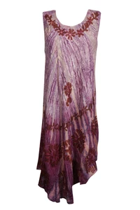 Boho Gypsy Hippy Tie Dye Sundress Swing Flowy Loose Cover Up Tank Dress XL