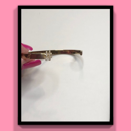 Bracciale Kate Spade New York tono oro festa di 2 strass aperti #