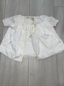 Madonna Original Vintage Baby White Lace Cream Christening Gown - Picture 1 of 10